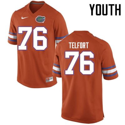 Youth Florida Gators #76 Kadeem Telfort NCAA Nike Orange Authentic Stitched College Football Jersey LLQ6362ET